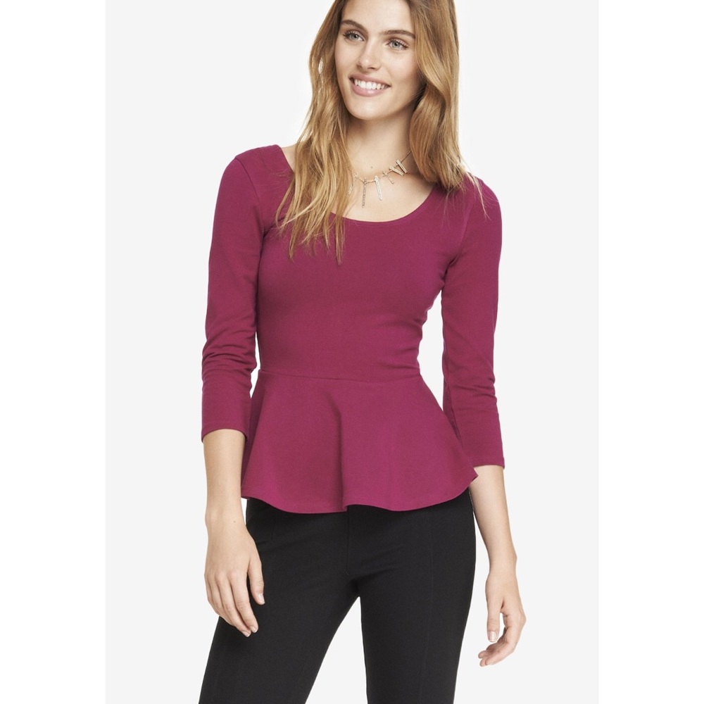Express zip back peplum top size xs
